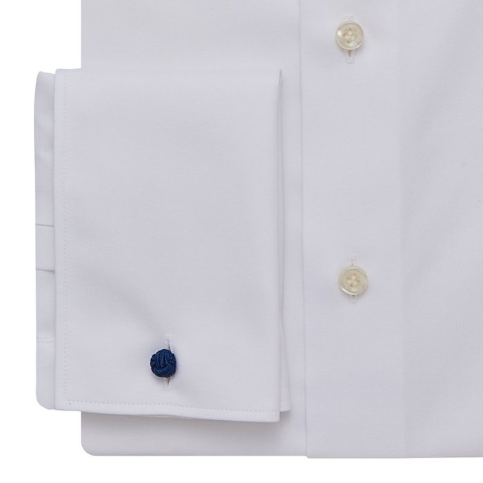 Duke of York, White Longer Sleeves Wrinkle Resistant Twill Shirt